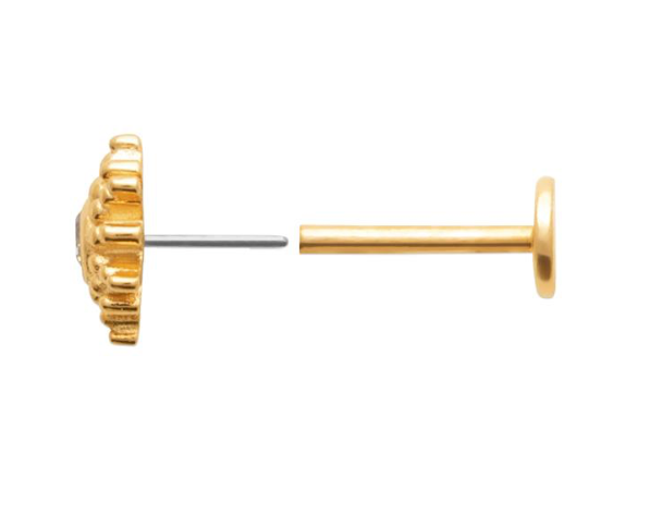 Piercing Plaqué or & OZ Tige Titane Soleina