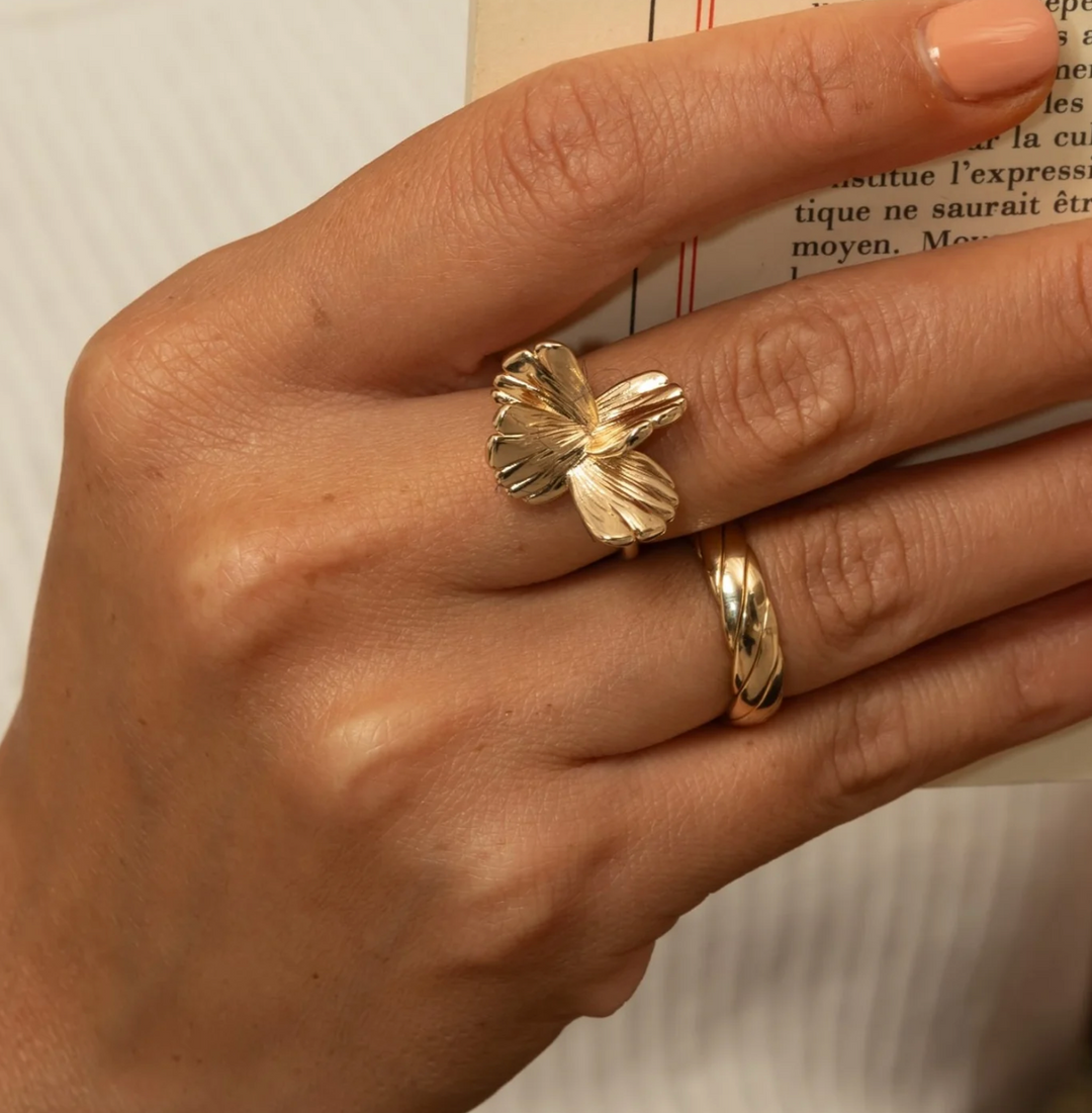 Bague Plaqué Or Coquelicot Saunier