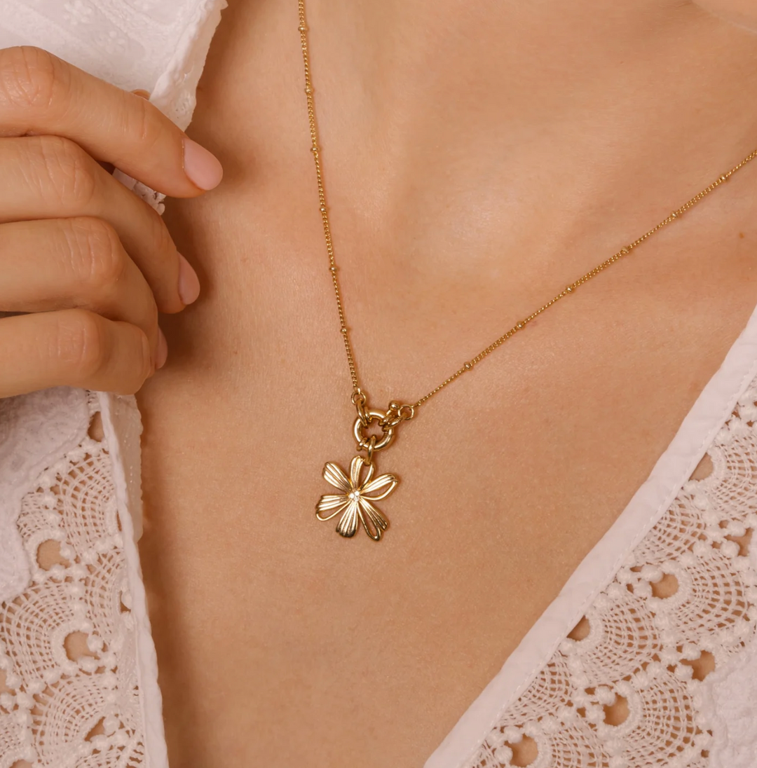 Collier Plaqué Or & Oz Pivoine Saunier