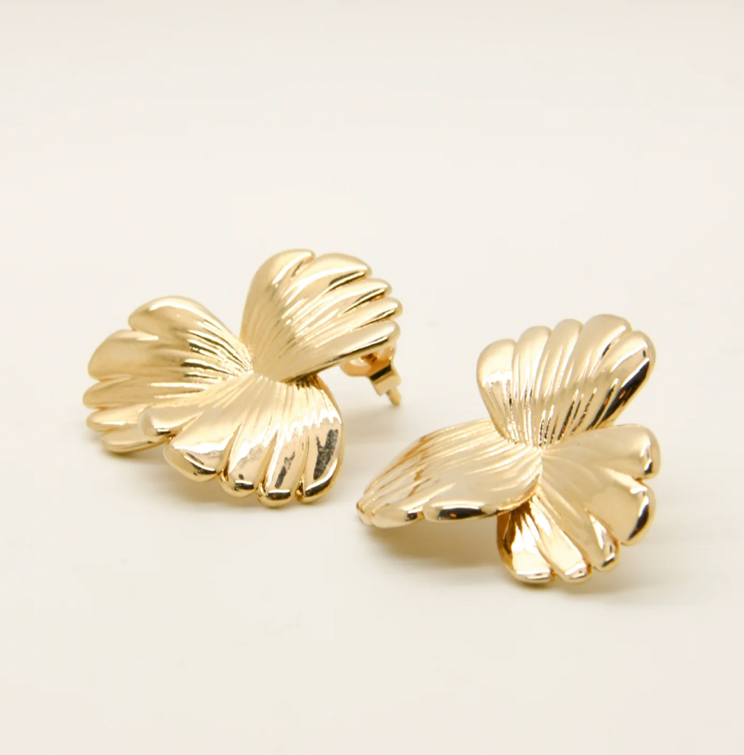 Boucles d'oreilles Plaqué Or puce Coquelicot Saunier