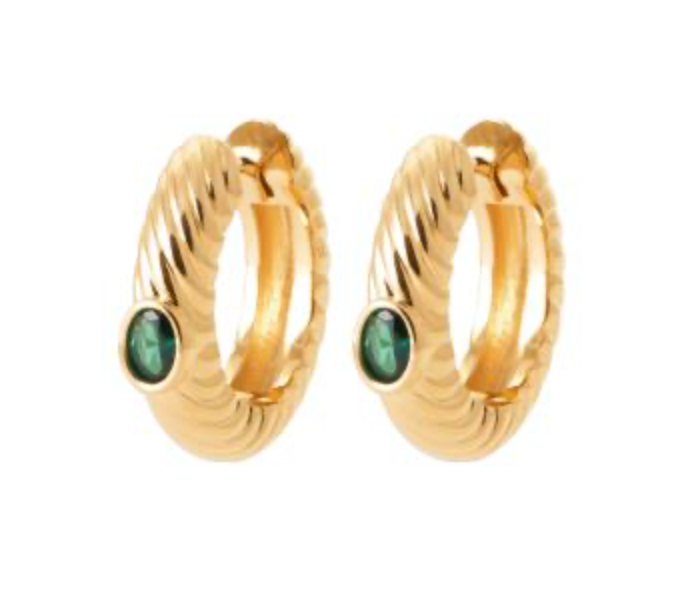 Boucles d'oreilles Plaqué Or & Oz créoles Clover