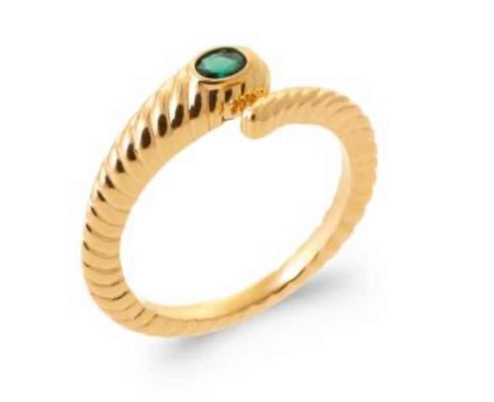 Bague Plaqué Or & Oz semi-ouverte Clover