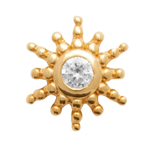 Piercing Plaqué or & OZ Tige Titane Soleina