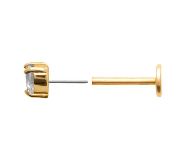 Piercing Plaqué or & OZ Tige Titane Lumina