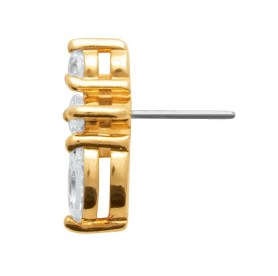 Piercing Plaqué or & OZ Tige Titane Evelyn