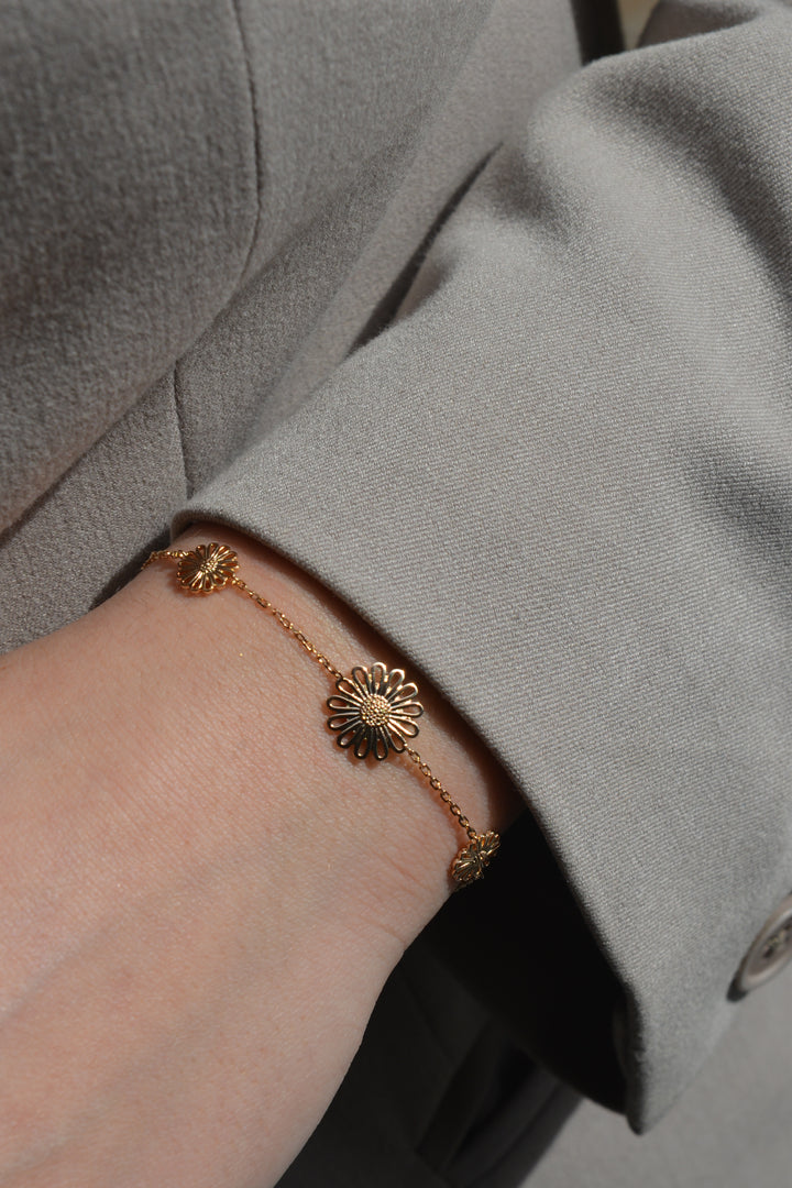 Bracelet Plaqué Or Marguerite