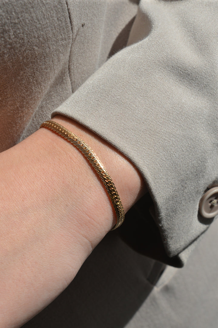 Bracelet Plaqué Or maille anglaise plate Gaby