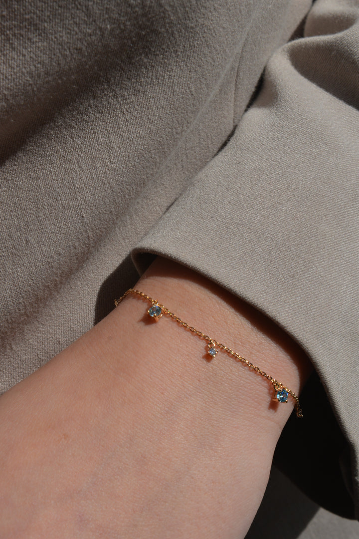 Bracelet Plaqué Or & Oz bleu Frida