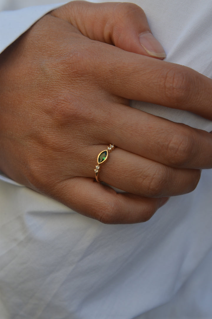 Bague plaqué Or & Oz Verde