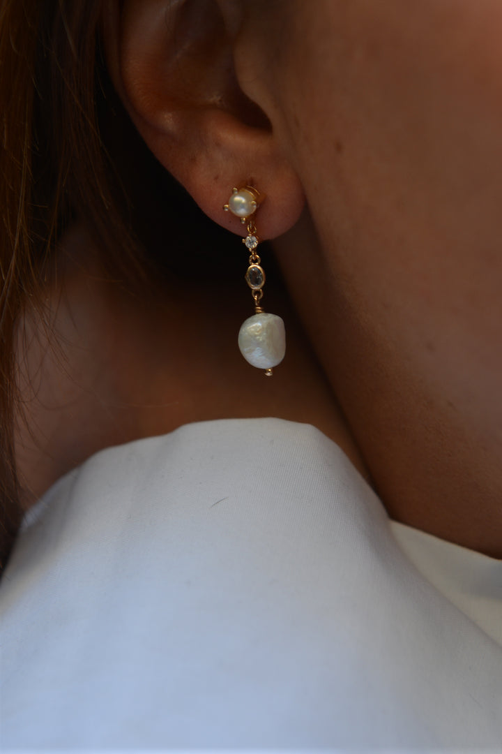 Boucles d'oreilles Plaqué Or, OZ & Perles Mistica