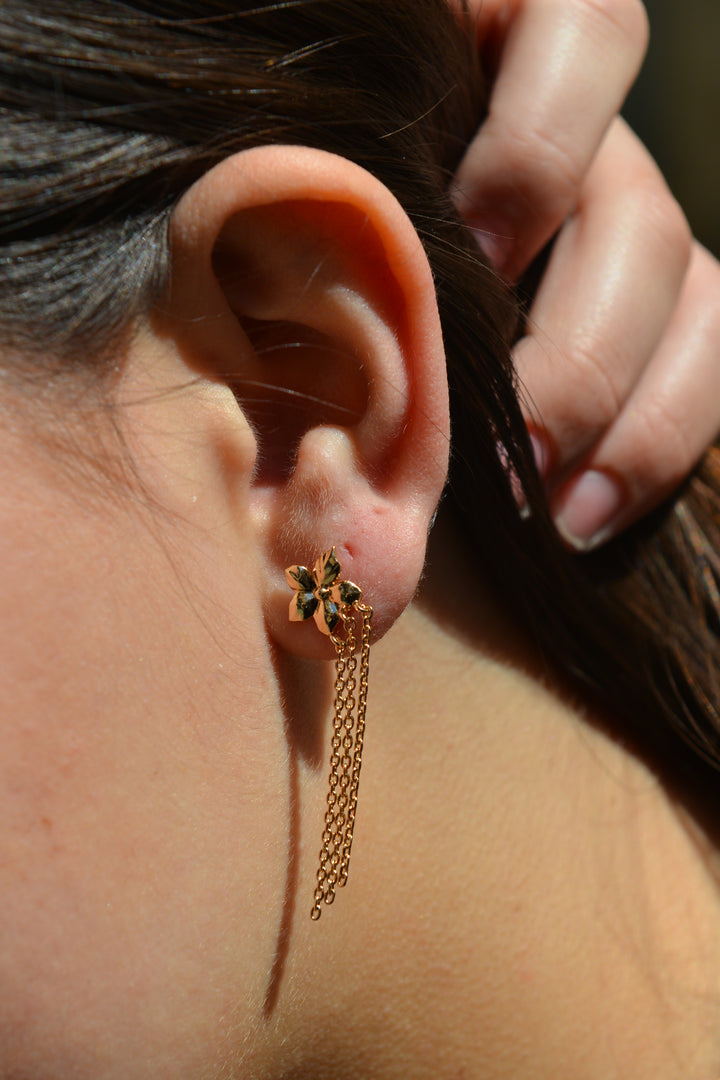 Boucles d'oreilles Plaqué Or fleur Ysalis