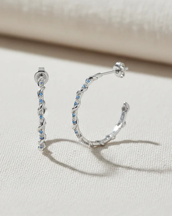 Boucles d'oreilles créoles Argent 925 & Oz Ourlet Saunier