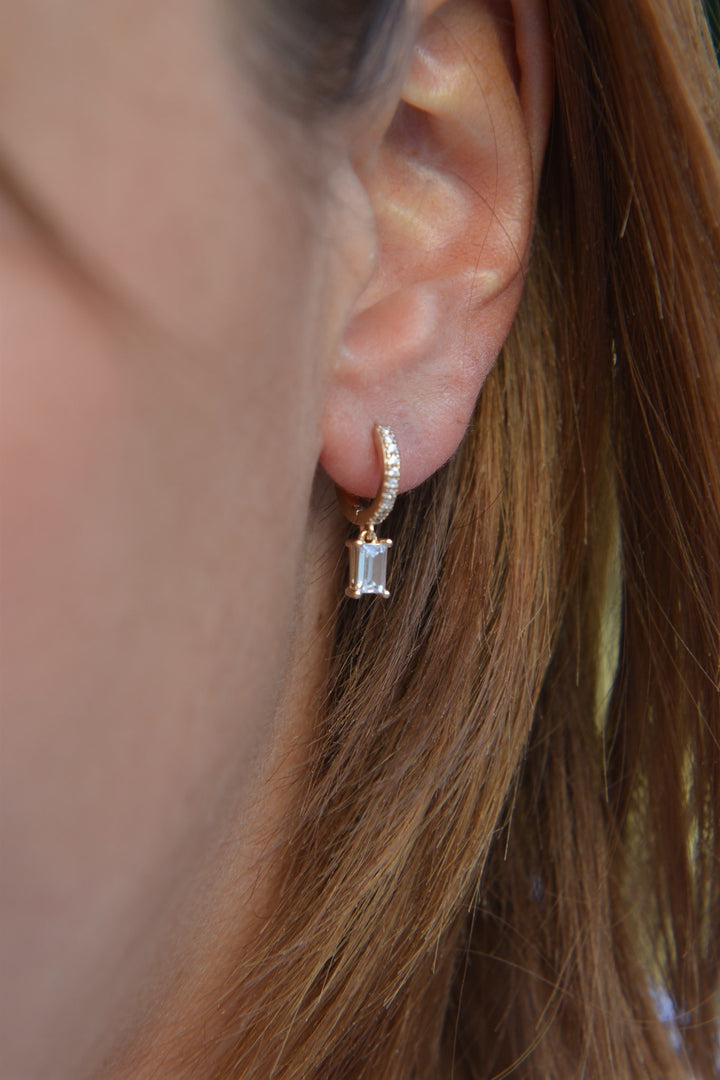 Boucles d'oreilles Plaqué Or & Oz créoles pampilles Velvet