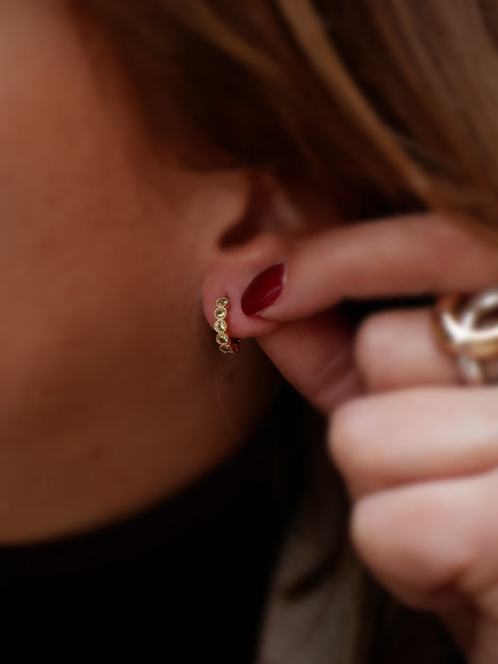 Boucles d'oreilles Plaqué Or & Oz vert Lya