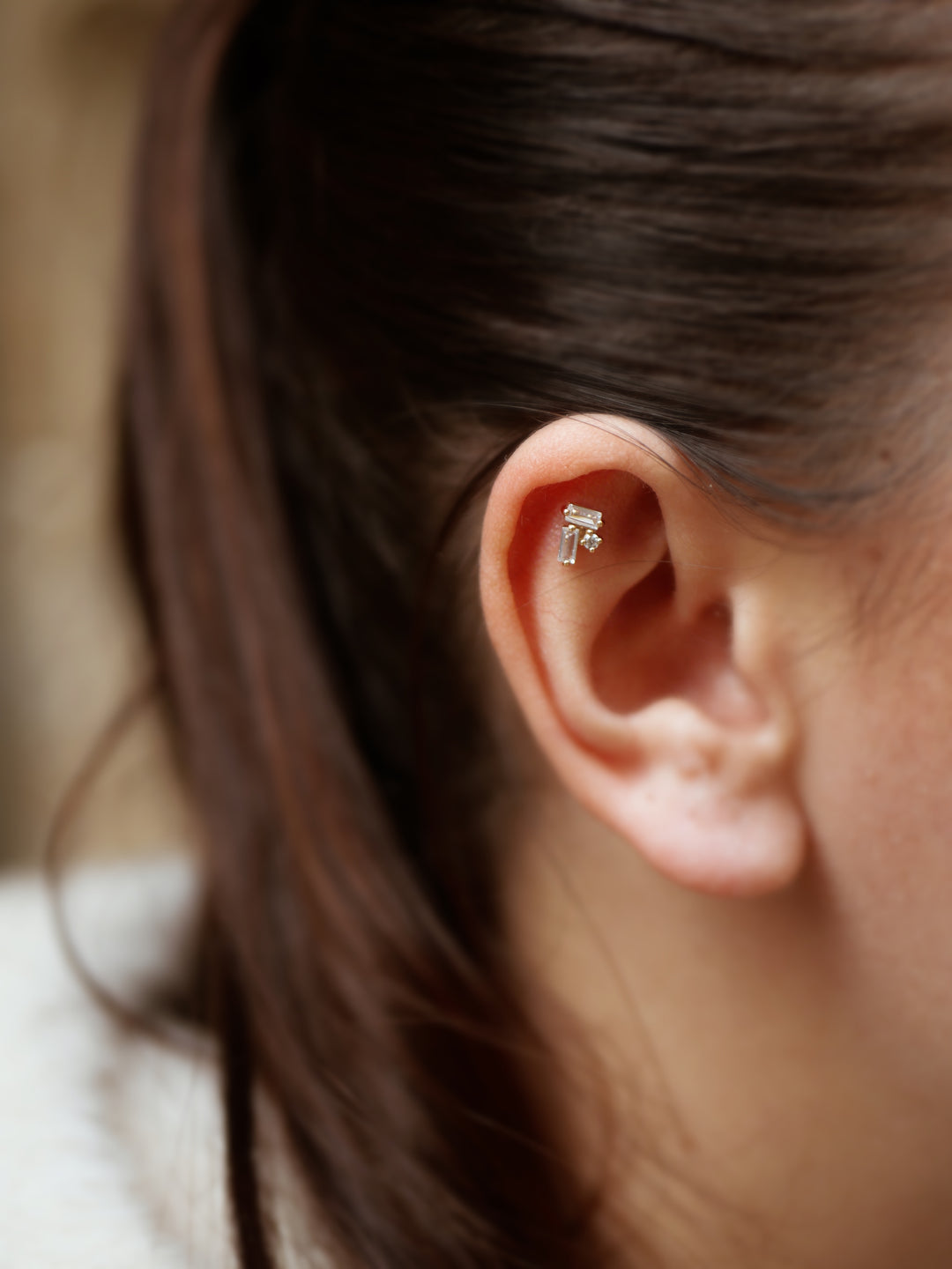 Piercing Plaqué or & OZ Tige Titane Leane