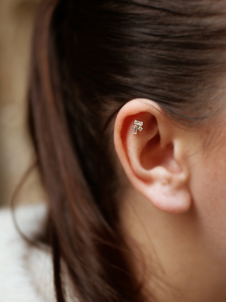 Piercing Plaqué or & OZ Tige Titane Leane