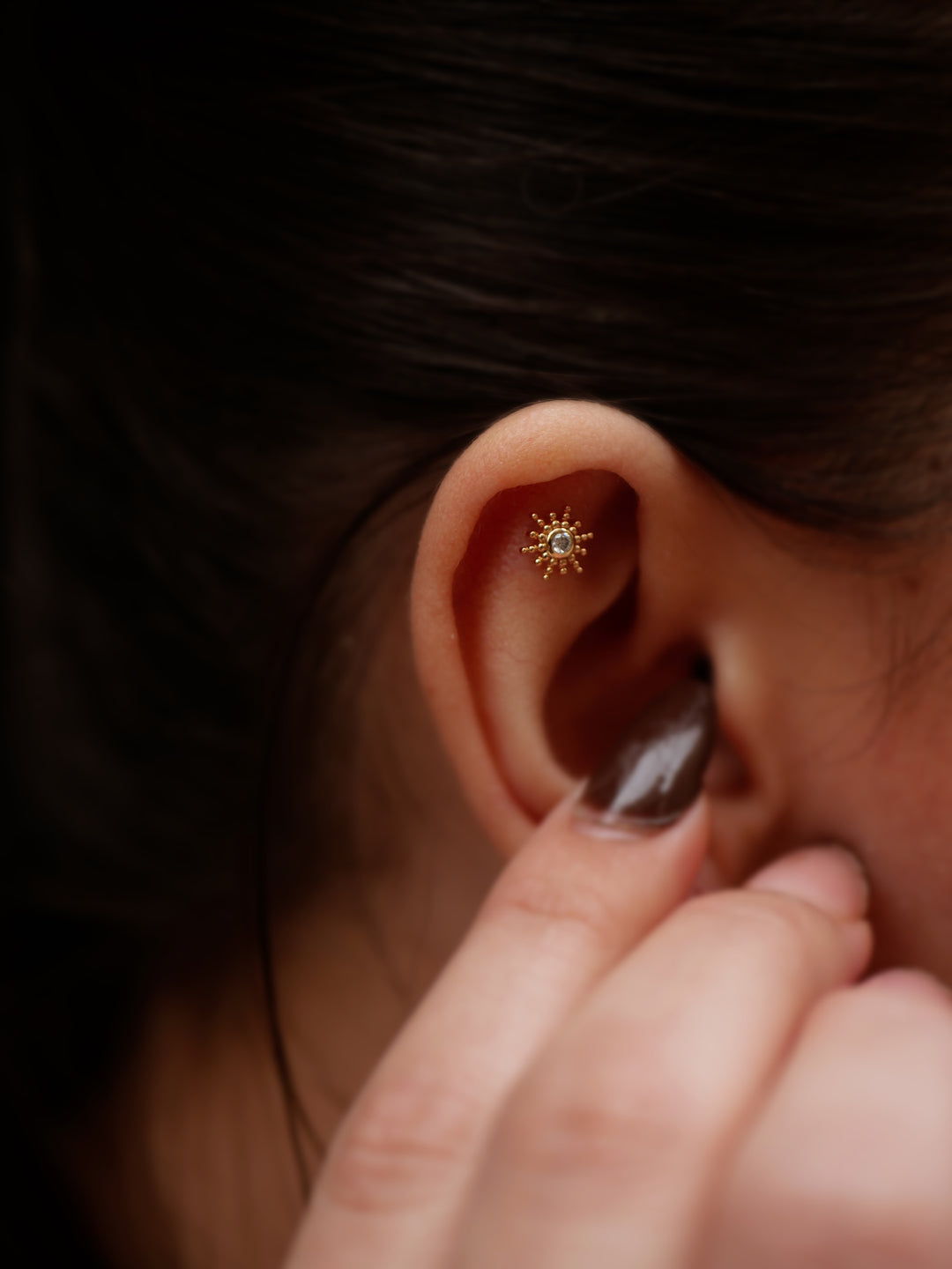 Piercing Plaqué or & OZ Tige Titane Soleina