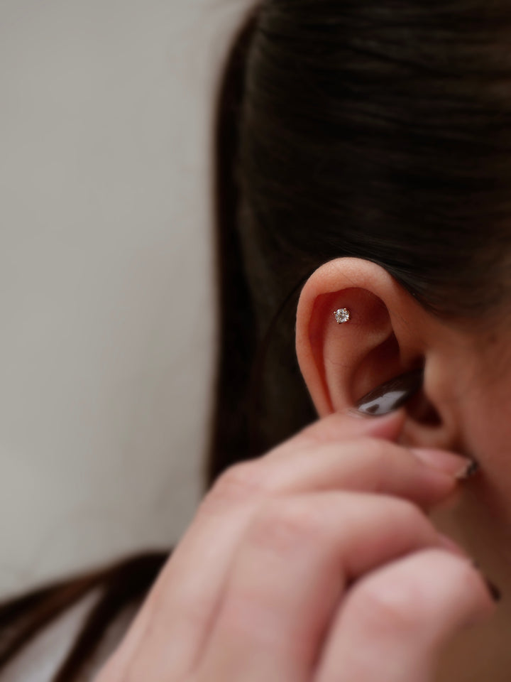 Piercing Plaqué or & OZ Tige Titane Emeré