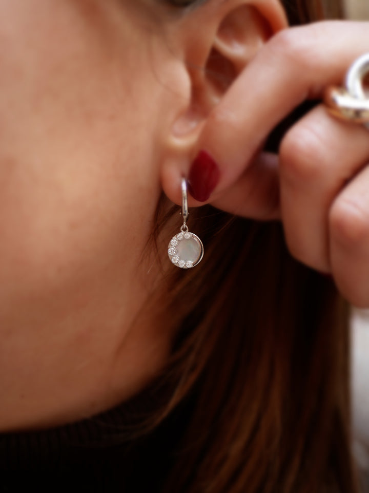 Boucles d'oreilles Argent 925 & Nacre & Oz Moon