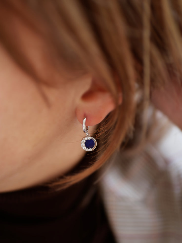 Boucles d'oreilles Argent 925 & Lapis Lazuli & Oz Moon