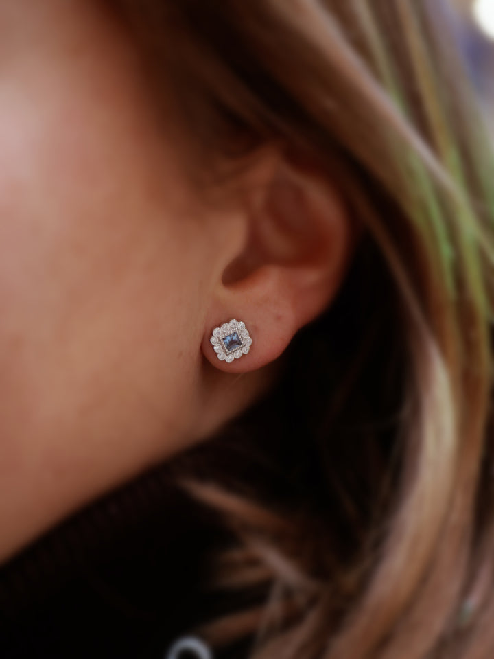 Boucles d'oreilles Argent 925 & Oz bleu Trésor
