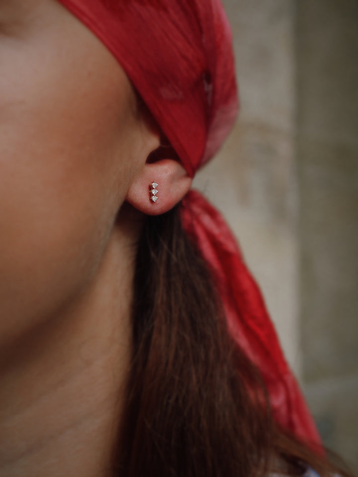Boucles d'oreilles Plaqué Or & Oz puces Ezra