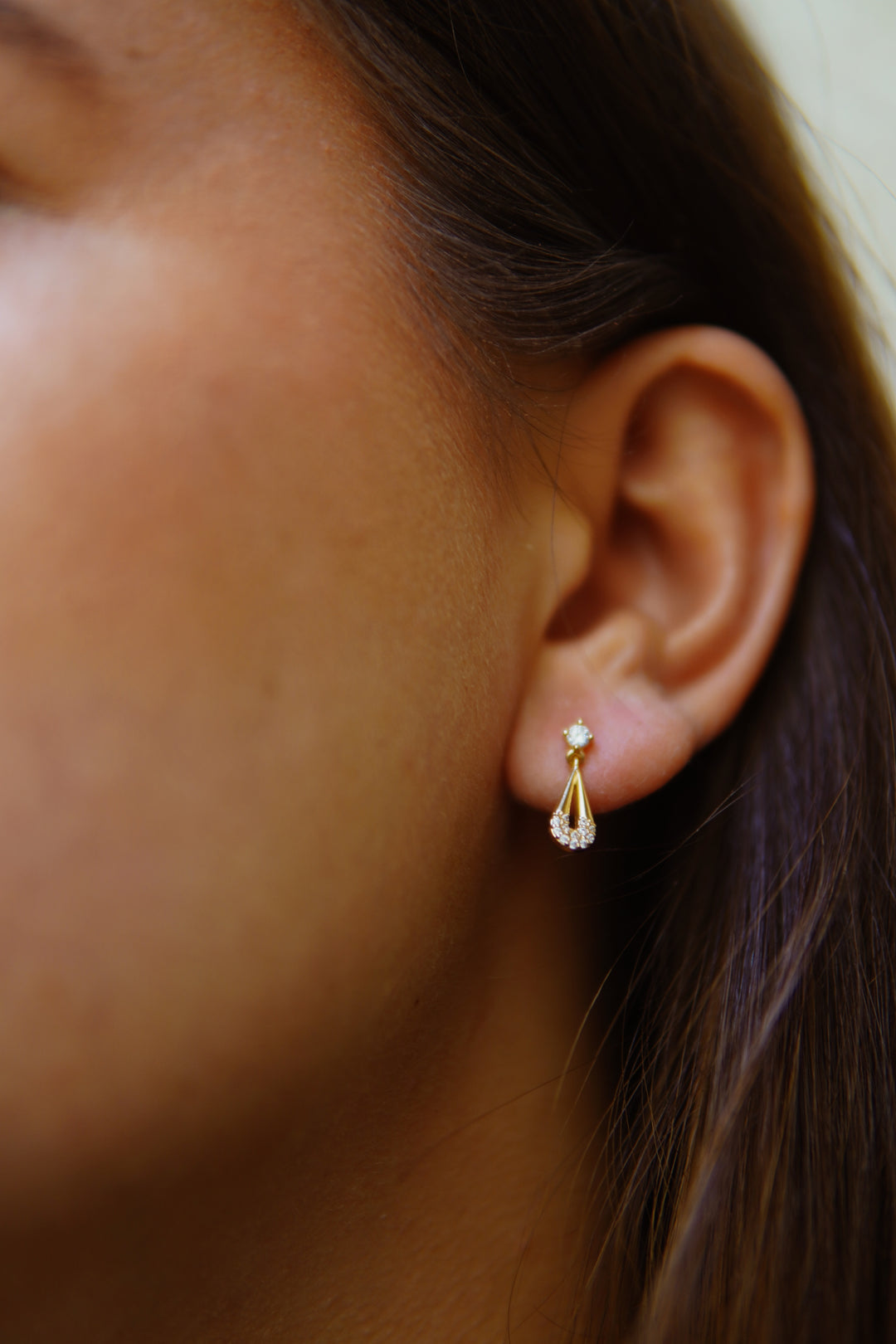 Boucles d'oreilles Plaqué or Neige