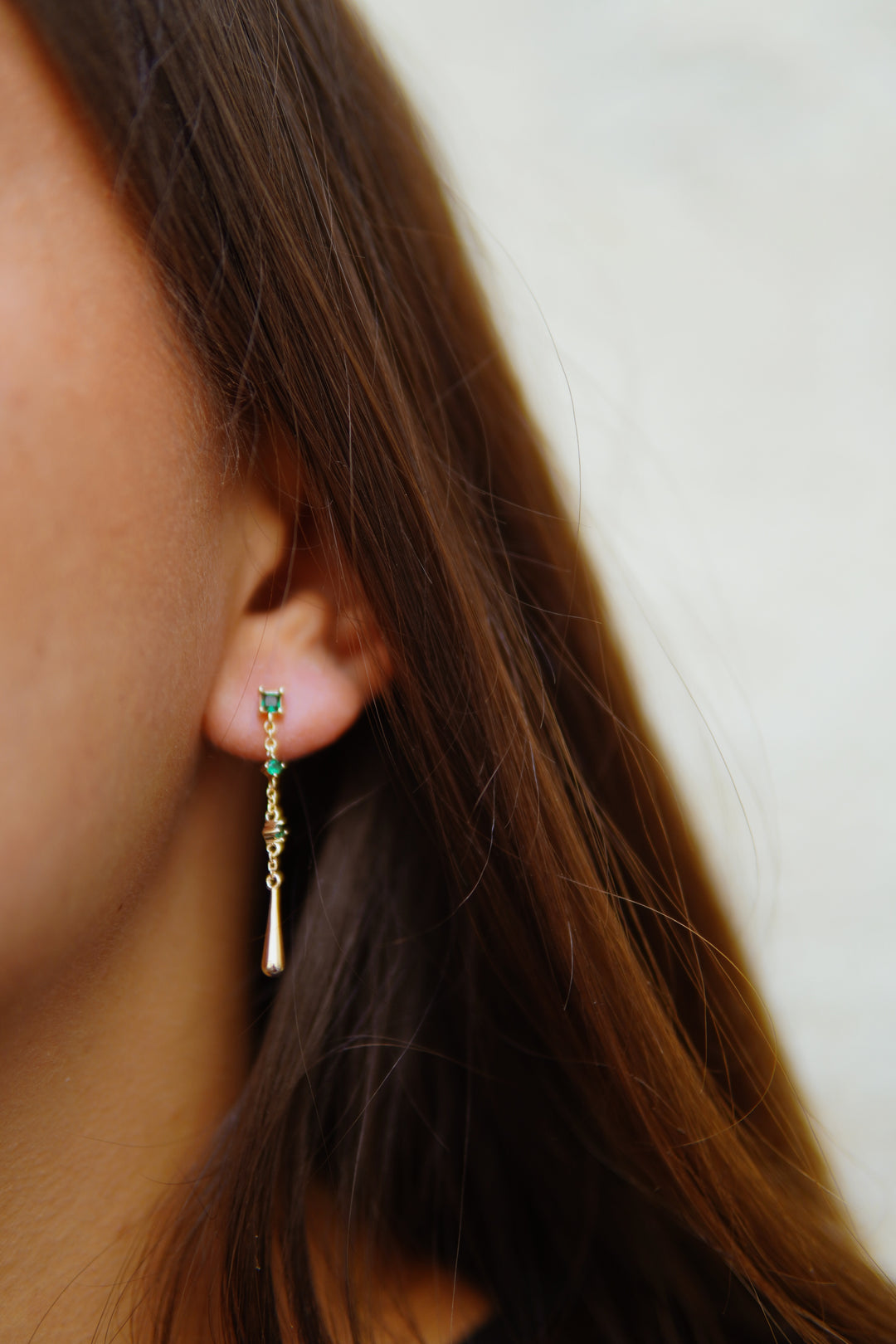 Boucles d'oreilles pendantes Plaqué or Sauge