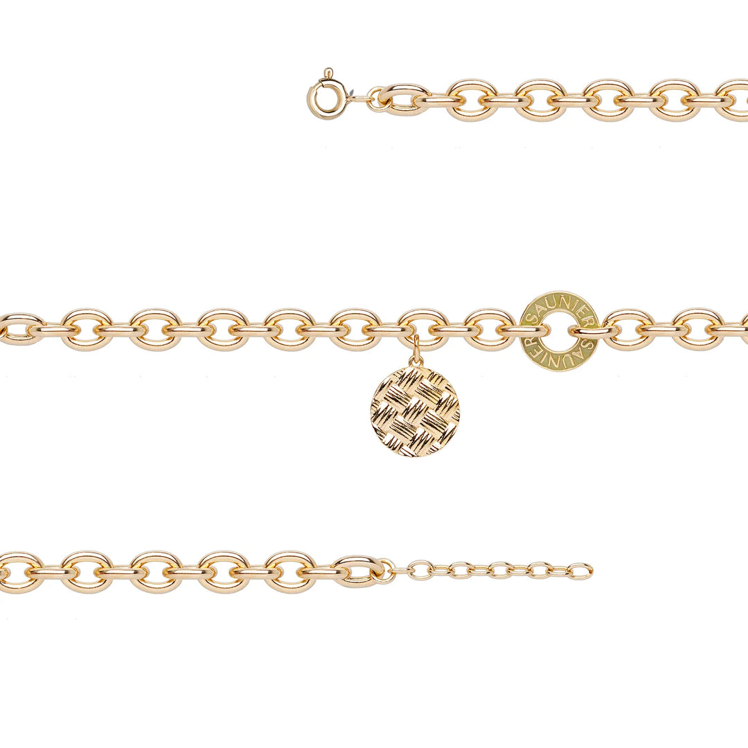 Bracelet Plaqué Or Matelassage Saunier