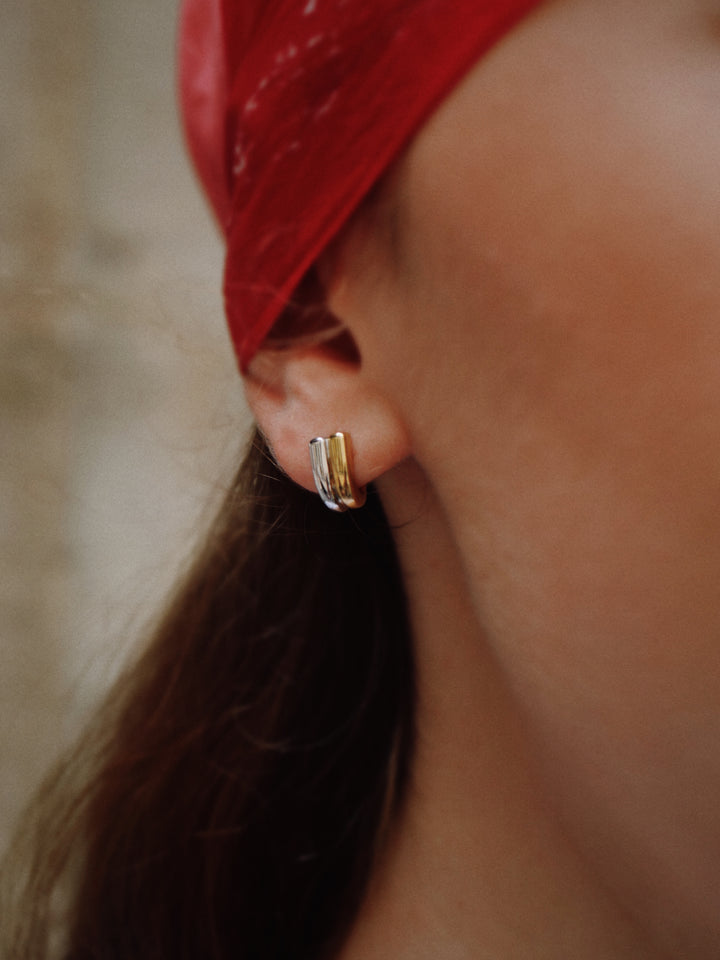 Boucles d'oreilles Plaqué Or & Argent 925 Bicolore Bliss