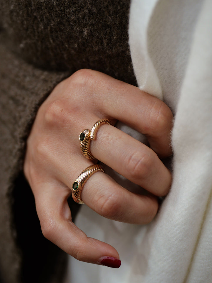 Bague Plaqué Or & Oz semi-ouverte Clover