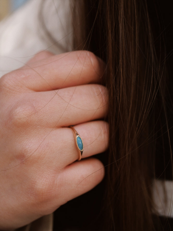 Bague Plaqué Or & Apatite Vahnina