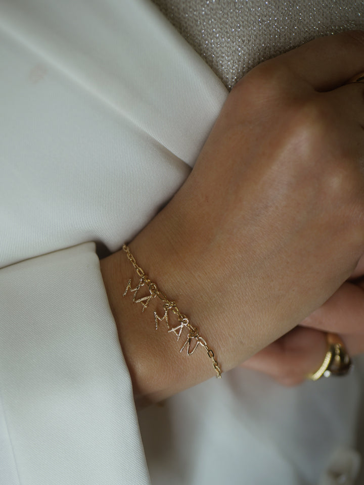 Bracelet Plaqué Or Message Maman