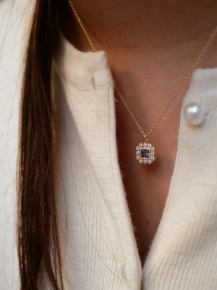 Collier Plaqué Or & Oz bleu Trésor