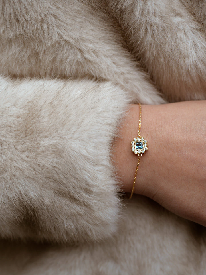 Bracelet Plaqué Or & Oz bleu Trésor