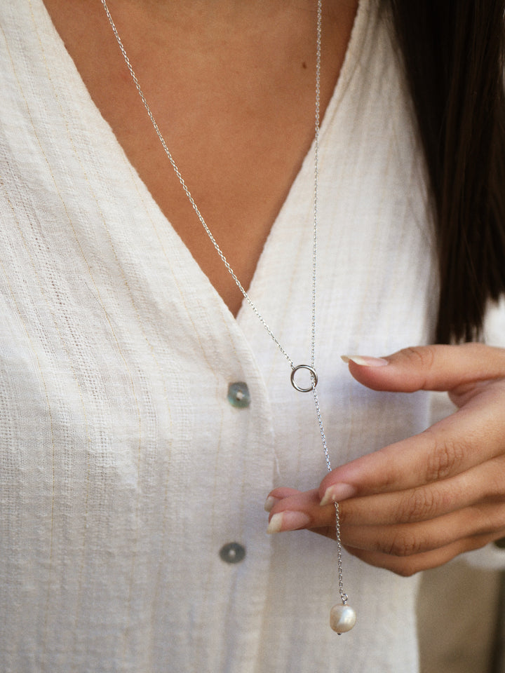Collier Argent 925 & Perle bijou dos Calliope