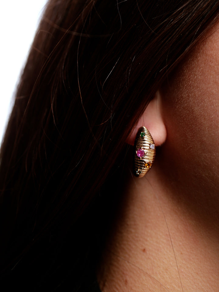 Boucles d'oreilles Plaqué Or & Oz Prismel