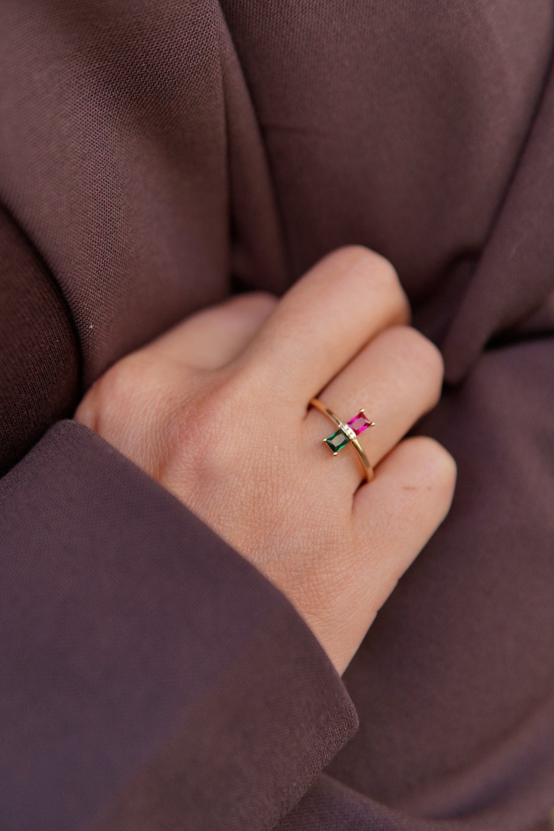 Bague Plaqué or & Oz Duo