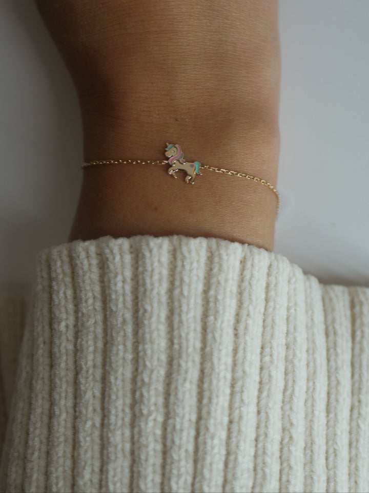 Bracelet Plaqué Or enfant Unicorn