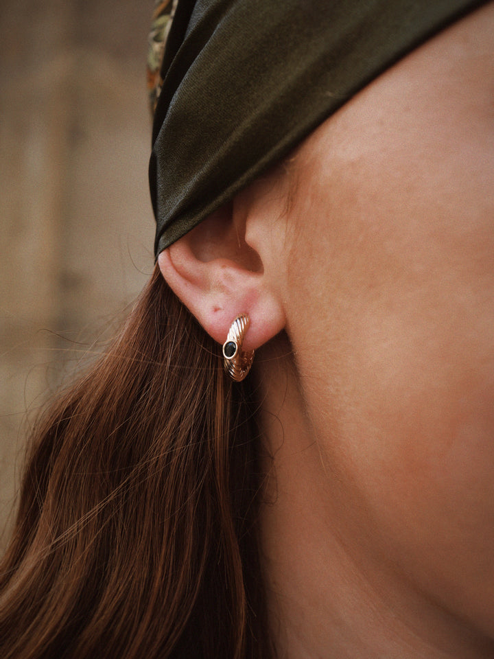 Boucles d'oreilles Plaqué Or & Oz créoles Clover