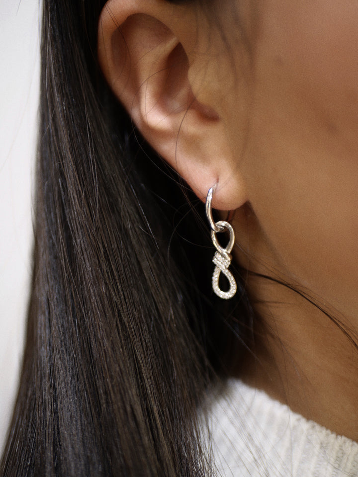 Boucles d'oreilles Argent 925 & Oz créoles pampilles Endless