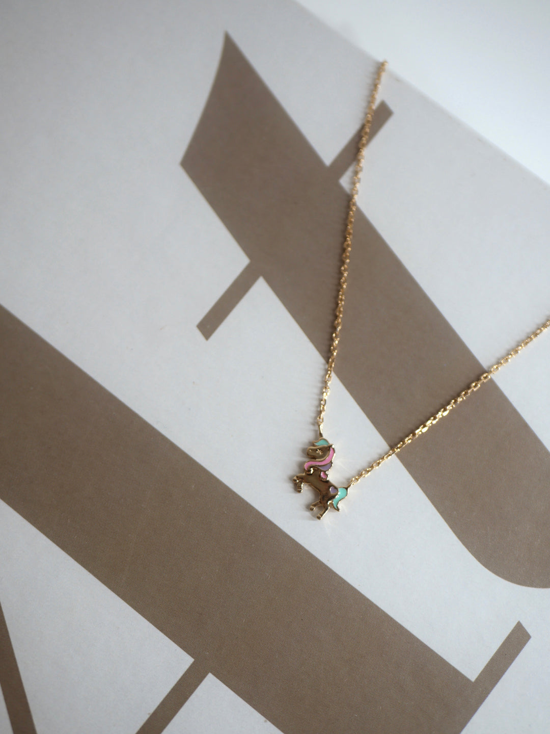 Collier Plaqué or enfant Unicorn