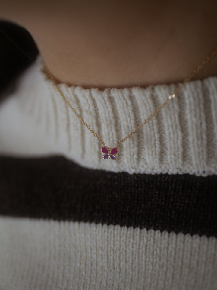 Collier Plaqué Or enfant Butterfly
