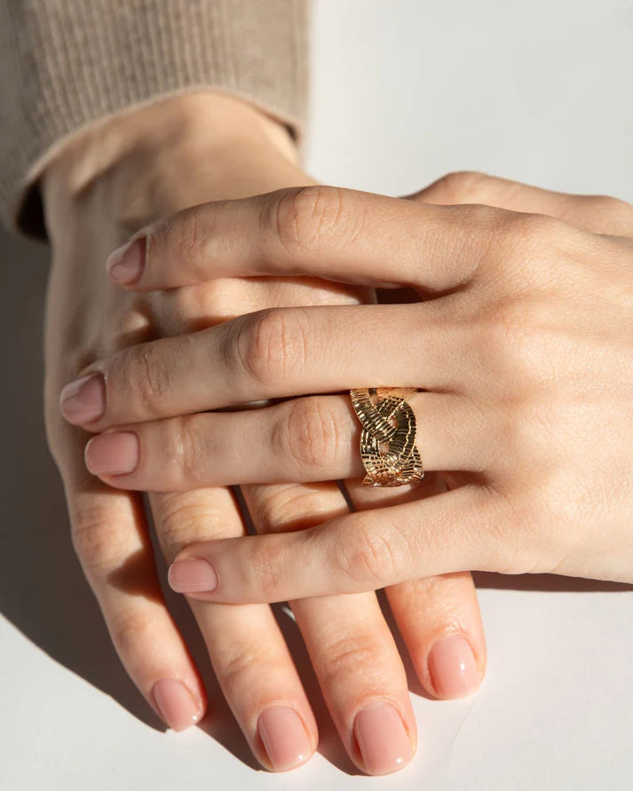 Bague Plaqué Or Tesselle Saunier