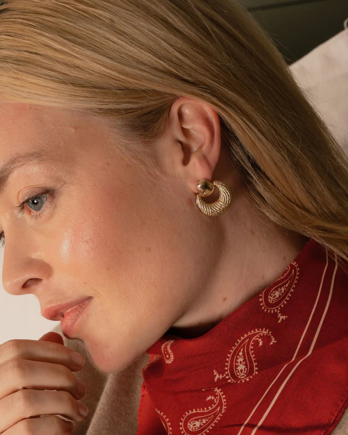 Boucles d'oreilles Plaqué Or Fresque Saunier