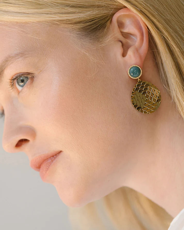 Boucles d'Oreilles Plaqué Or Zellige Saunier