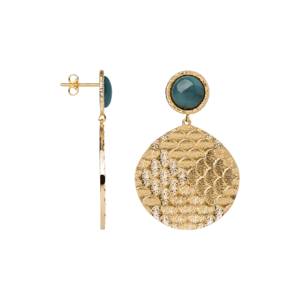 Boucles d'Oreilles Plaqué Or Zellige Saunier