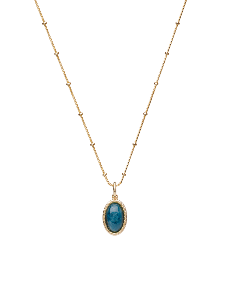 Collier Plaqué Or & Apatite Aussière Saunier