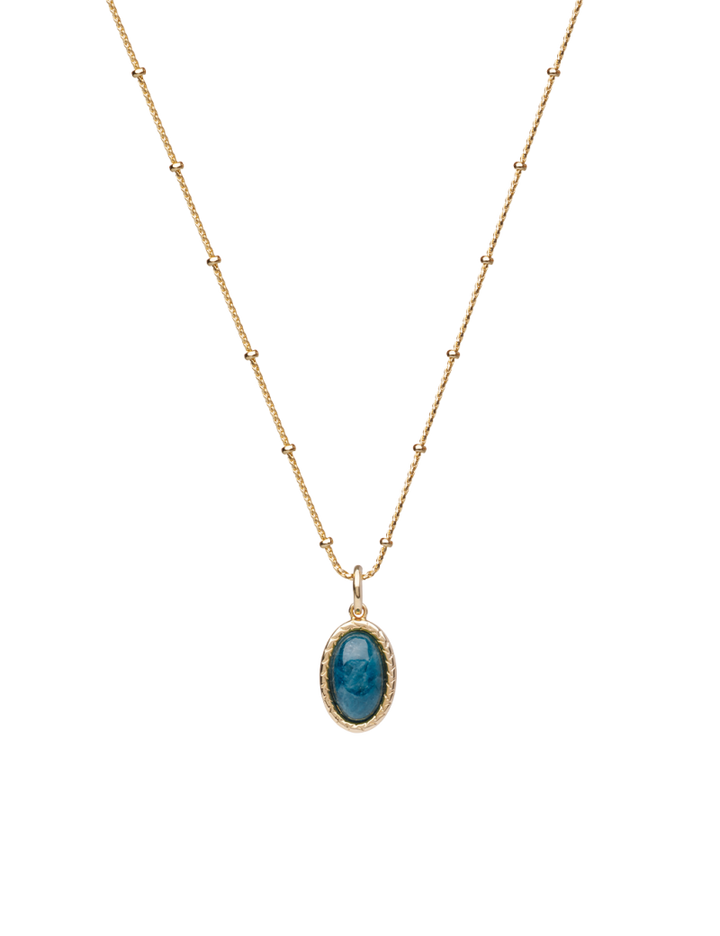 Collier Plaqué Or & Apatite Aussière Saunier
