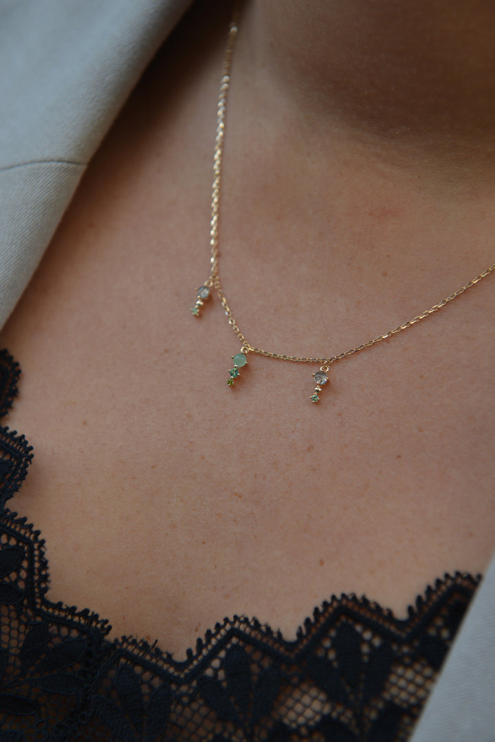 Collier Plaqué Or & Oz Rosa